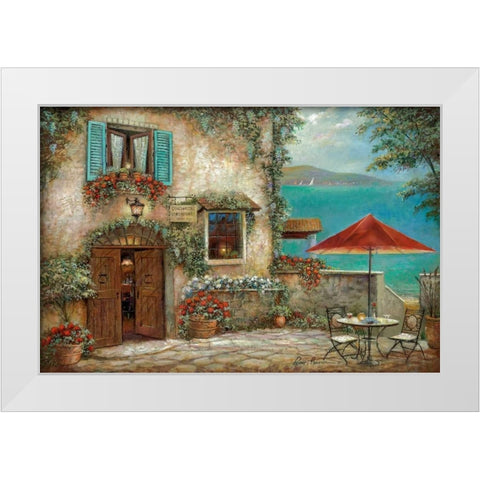 Ombrello Rosso White Modern Wood Framed Art Print by Manning, Ruane