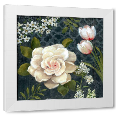 Midnight Garden I White Modern Wood Framed Art Print by Nan