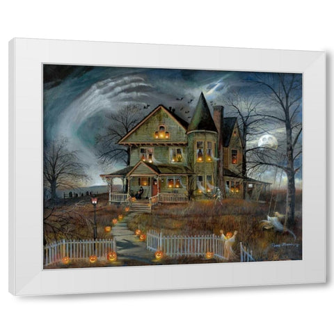 Haunted House White Modern Wood Framed Art Print by Manning, Ruane