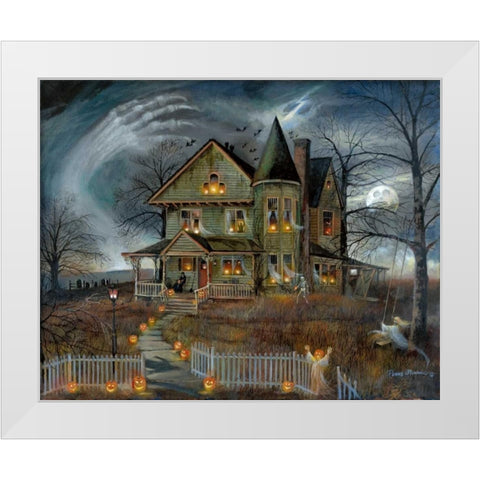 Haunted House White Modern Wood Framed Art Print by Manning, Ruane