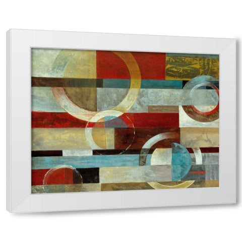 Earths Collide White Modern Wood Framed Art Print by Tava Studios