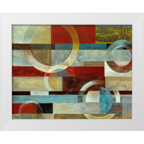 Earths Collide White Modern Wood Framed Art Print by Tava Studios