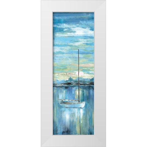 Evening Bay I White Modern Wood Framed Art Print by Nan