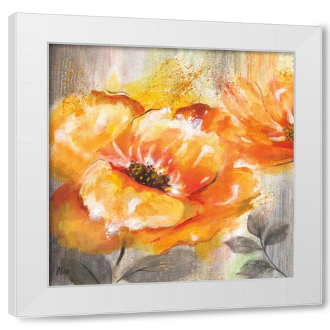 Orange Crush I White Modern Wood Framed Art Print by Nan