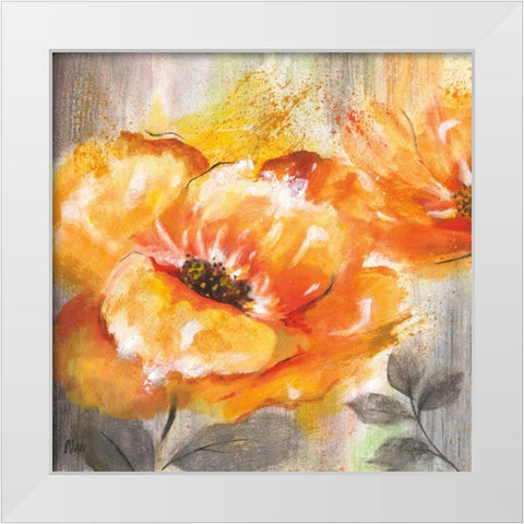 Orange Crush I White Modern Wood Framed Art Print by Nan