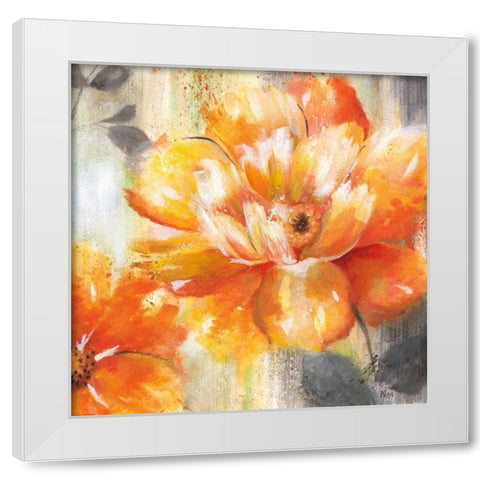 Orange Crush II White Modern Wood Framed Art Print by Nan