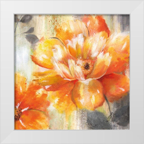 Orange Crush II White Modern Wood Framed Art Print by Nan