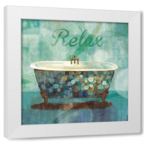 Relax White Modern Wood Framed Art Print by Nan