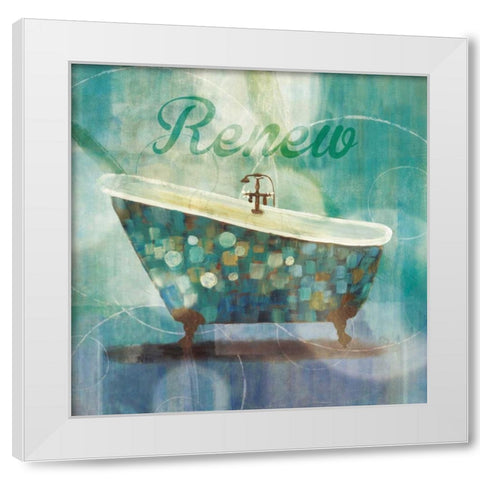 Renew White Modern Wood Framed Art Print by Nan