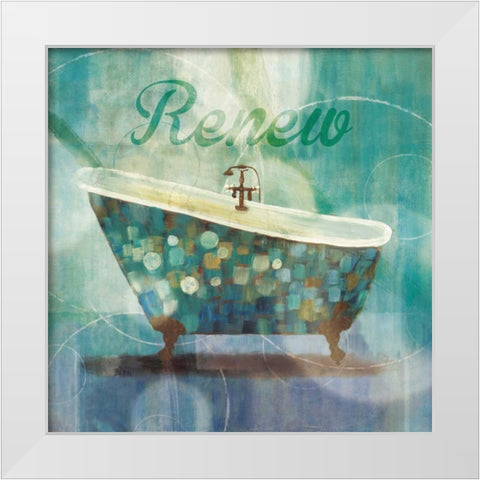 Renew White Modern Wood Framed Art Print by Nan