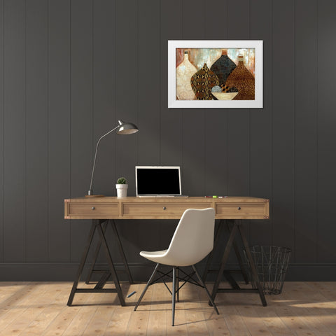 Touch of Exotic White Modern Wood Framed Art Print by Tava Studios