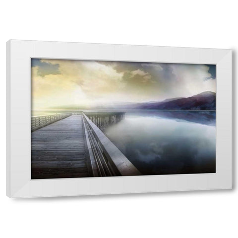 Hazy Morning White Modern Wood Framed Art Print by Calascibetta, Mike
