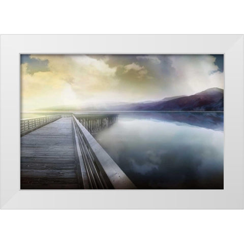 Hazy Morning White Modern Wood Framed Art Print by Calascibetta, Mike