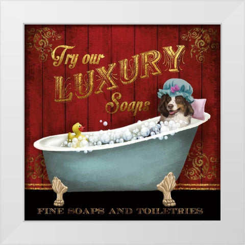 Luxury Soaps White Modern Wood Framed Art Print by Knutsen, Conrad