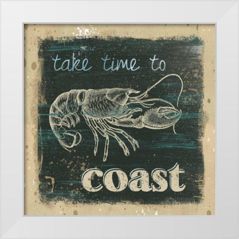Time to Coast White Modern Wood Framed Art Print by Robinson, Carol