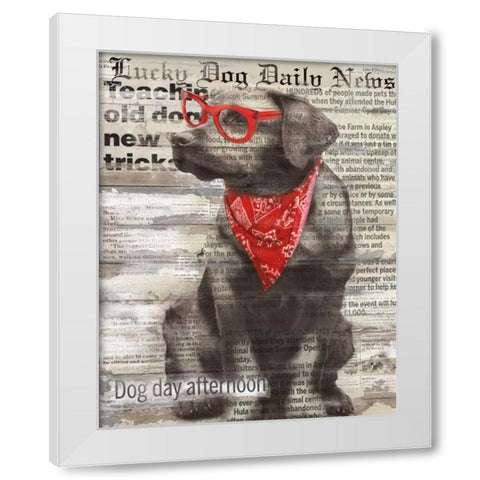 Lucky Dog White Modern Wood Framed Art Print by Robinson, Carol