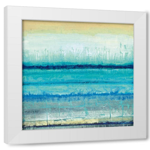 Blue River White Modern Wood Framed Art Print by Tava Studios