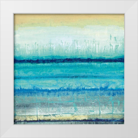 Blue River White Modern Wood Framed Art Print by Tava Studios