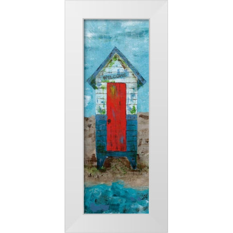 Beach Hut White Modern Wood Framed Art Print by Craven, Katrina