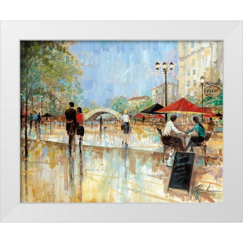 Riverwalk Charm White Modern Wood Framed Art Print by Manning, Ruane