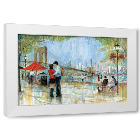 New York Romance White Modern Wood Framed Art Print by Manning, Ruane