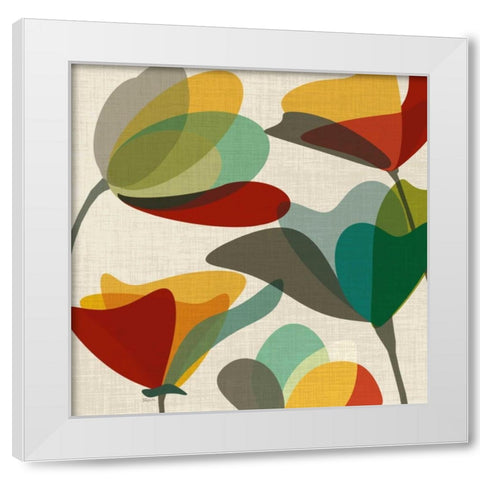 Flower Shapes I White Modern Wood Framed Art Print by Craven, Katrina