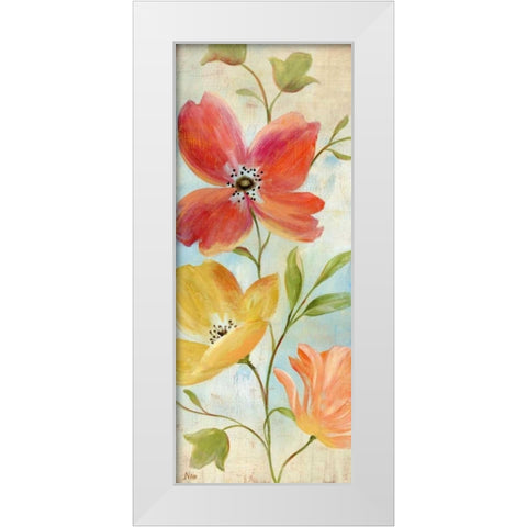 Spring Hues I White Modern Wood Framed Art Print by Nan