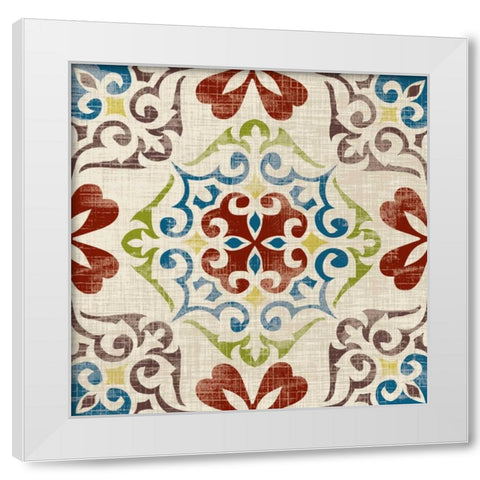 Global Tile II White Modern Wood Framed Art Print by Craven, Katrina