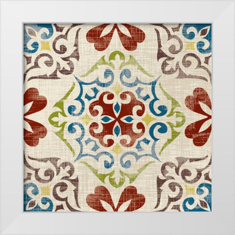 Global Tile II White Modern Wood Framed Art Print by Craven, Katrina