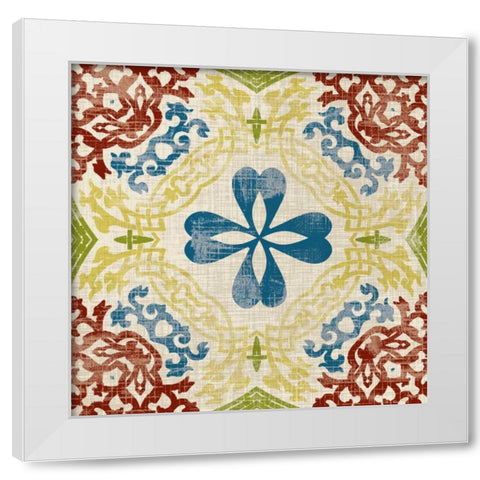 Global Tile III White Modern Wood Framed Art Print by Craven, Katrina