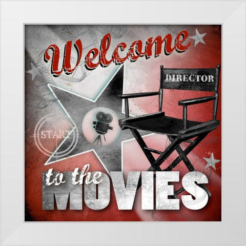 Welcome to the Movies White Modern Wood Framed Art Print by Knutsen, Conrad