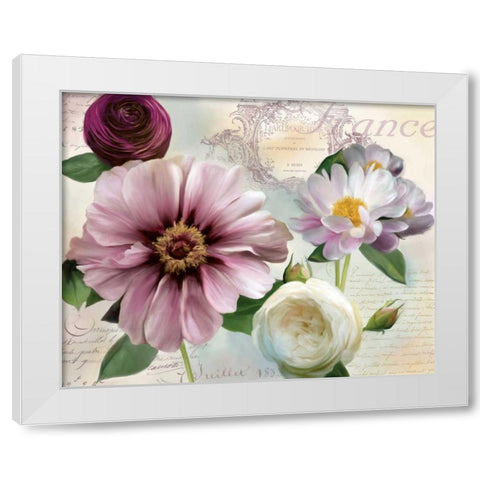 Soft Petals II White Modern Wood Framed Art Print by Robinson, Carol