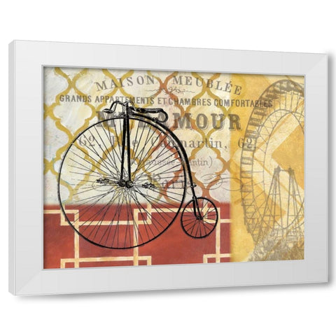 Cyclisme II White Modern Wood Framed Art Print by Nan