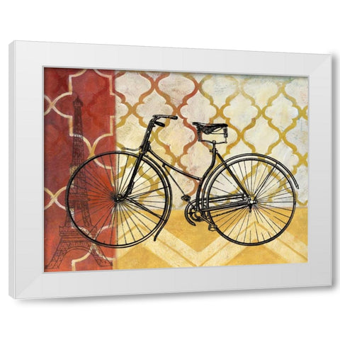 Cyclisme III White Modern Wood Framed Art Print by Nan