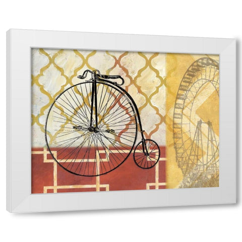 Cyclisme IV White Modern Wood Framed Art Print by Nan