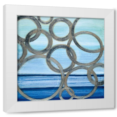 Circular View White Modern Wood Framed Art Print by Tava Studios