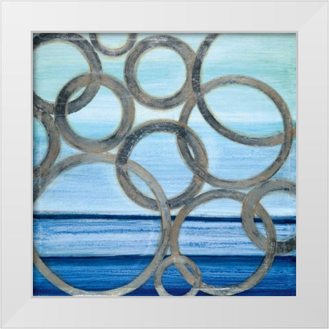 Circular View White Modern Wood Framed Art Print by Tava Studios