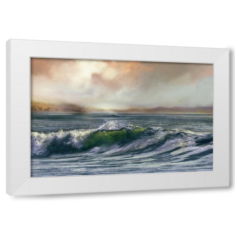 Wave White Modern Wood Framed Art Print by Calascibetta, Mike