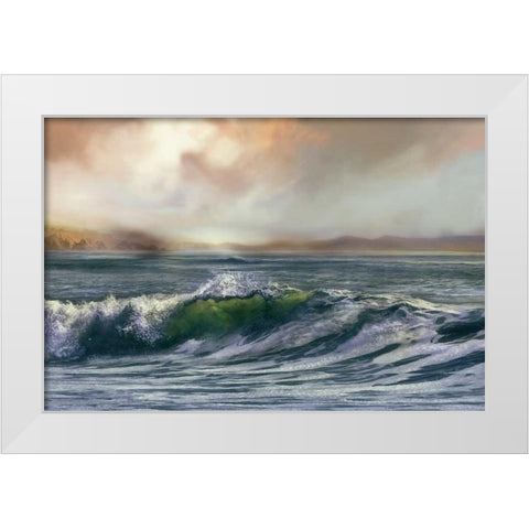Wave White Modern Wood Framed Art Print by Calascibetta, Mike