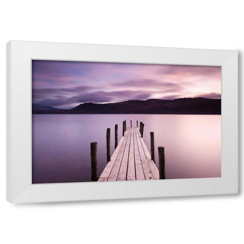 Brandlehow Bay Jetty-Derwenter White Modern Wood Framed Art Print by Delimont, Danita