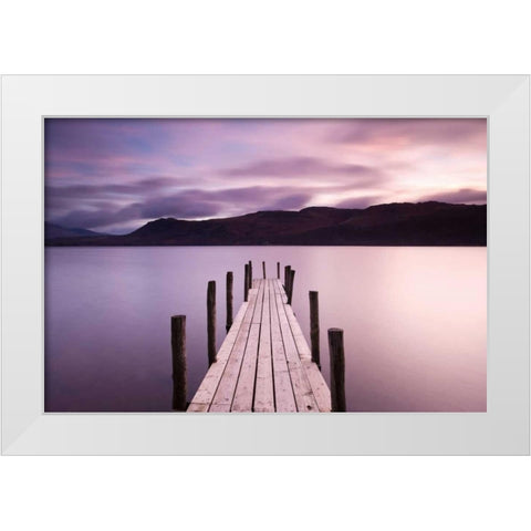 Brandlehow Bay Jetty-Derwenter White Modern Wood Framed Art Print by Delimont, Danita