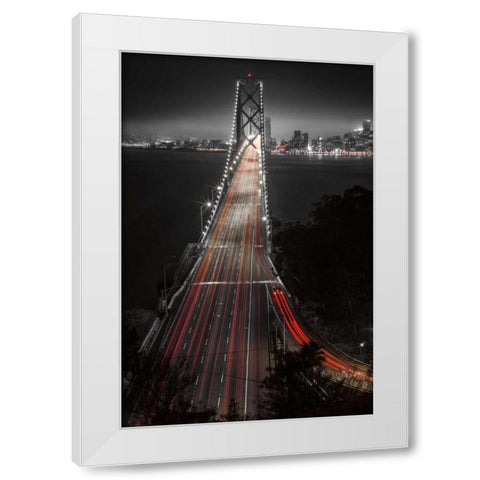 The Bay White Modern Wood Framed Art Print by Reed, Aaron