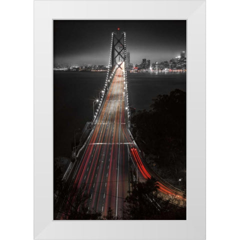 The Bay White Modern Wood Framed Art Print by Reed, Aaron