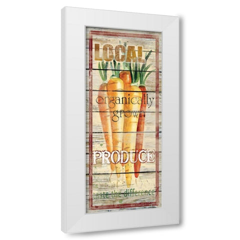 Carrots White Modern Wood Framed Art Print by Robinson, Carol