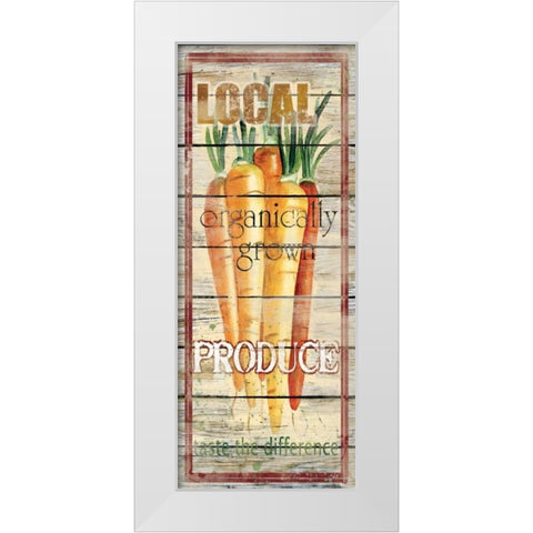 Carrots White Modern Wood Framed Art Print by Robinson, Carol