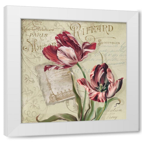 French Tulips II White Modern Wood Framed Art Print by Robinson, Carol
