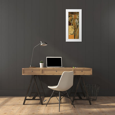 Out of Africa II White Modern Wood Framed Art Print by Tava Studios