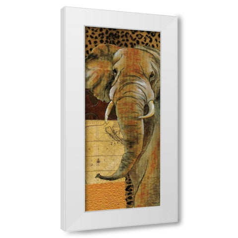 Out of Africa II White Modern Wood Framed Art Print by Tava Studios