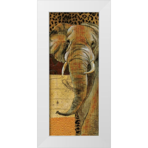 Out of Africa II White Modern Wood Framed Art Print by Tava Studios