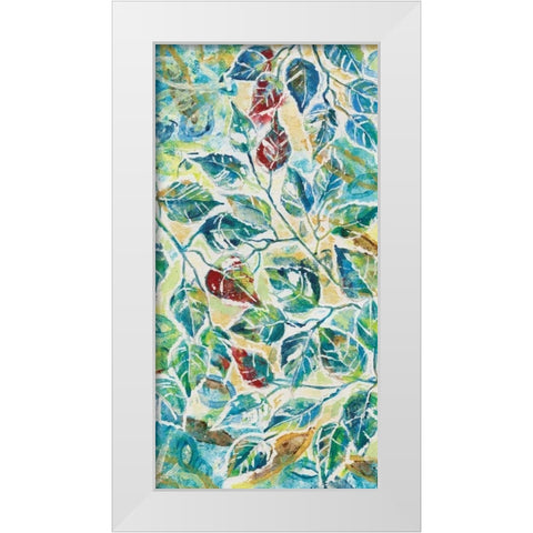 Leaf Montage I White Modern Wood Framed Art Print by Donovan, Maria